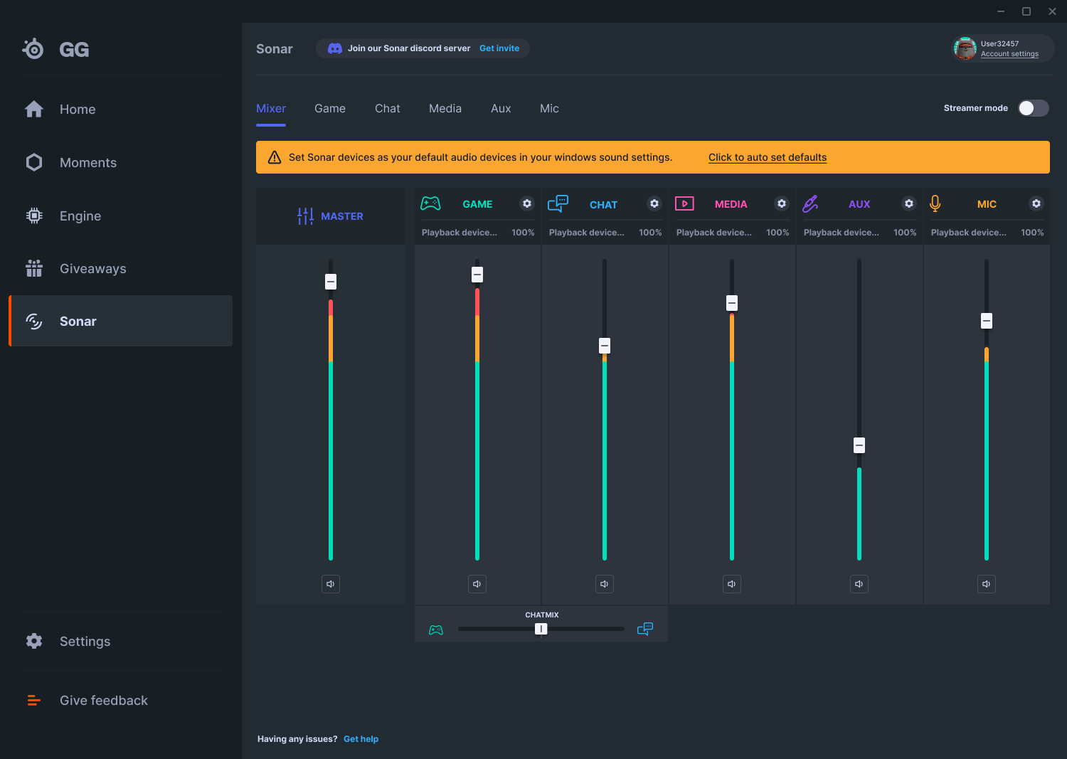 Why does Sonar take control of my windows audio automatically? Support