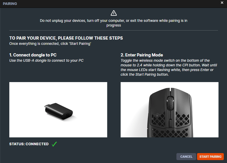 How do I re-pair my Aerox dongle to my mouse? – Support