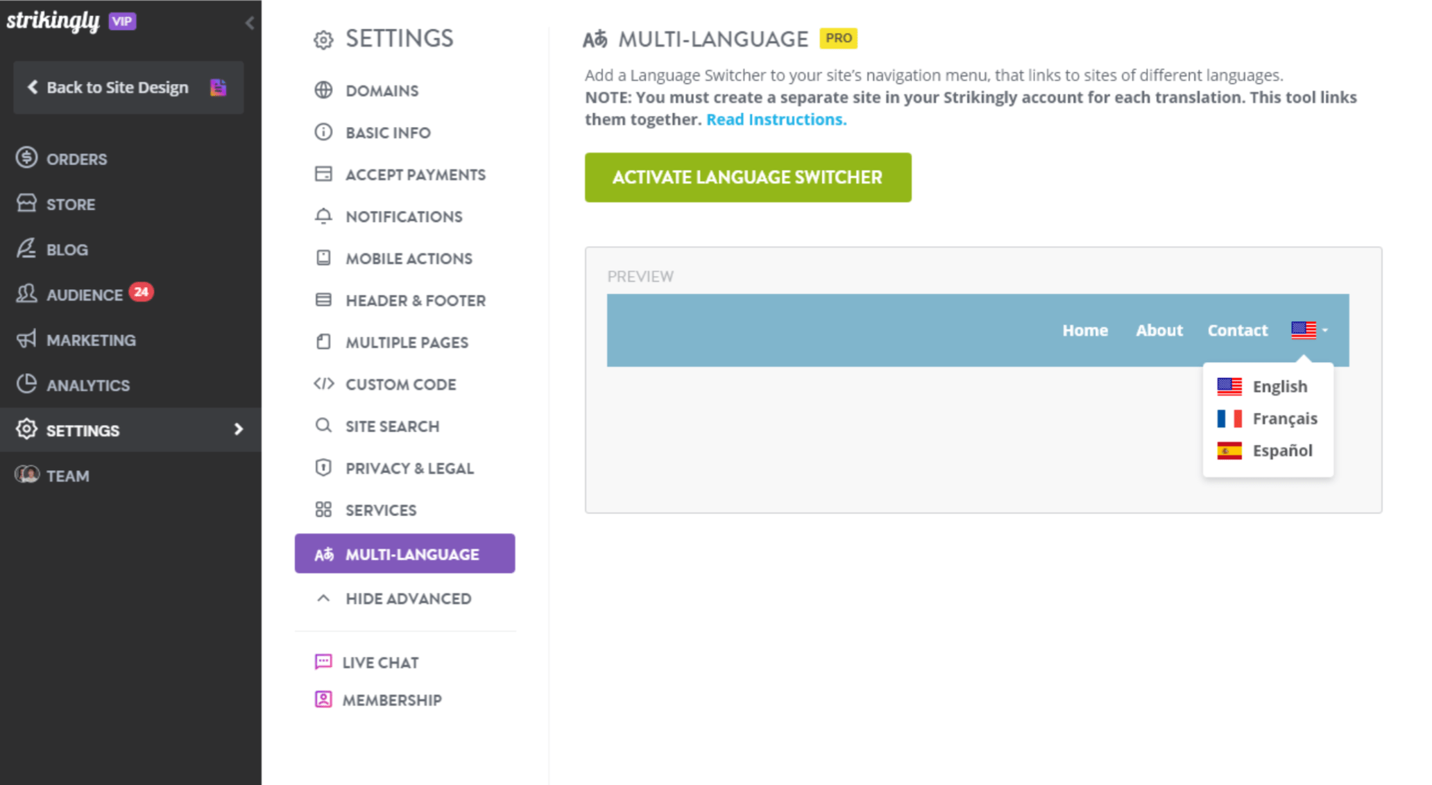 Create MultiLanguage Site Strikingly Help Center