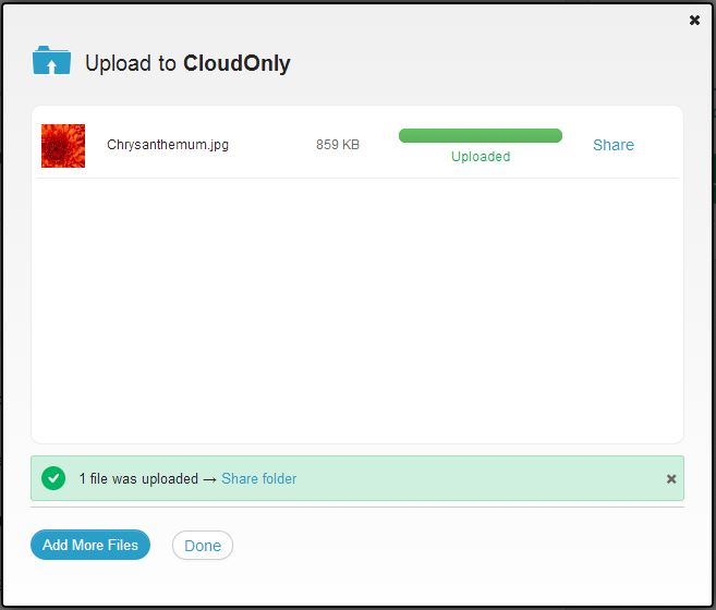 Upload Files Using the site SugarSync