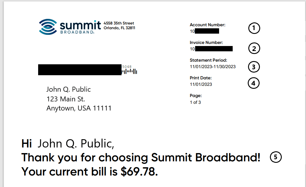 How do I read my bill? Summit Broadband Customer Support