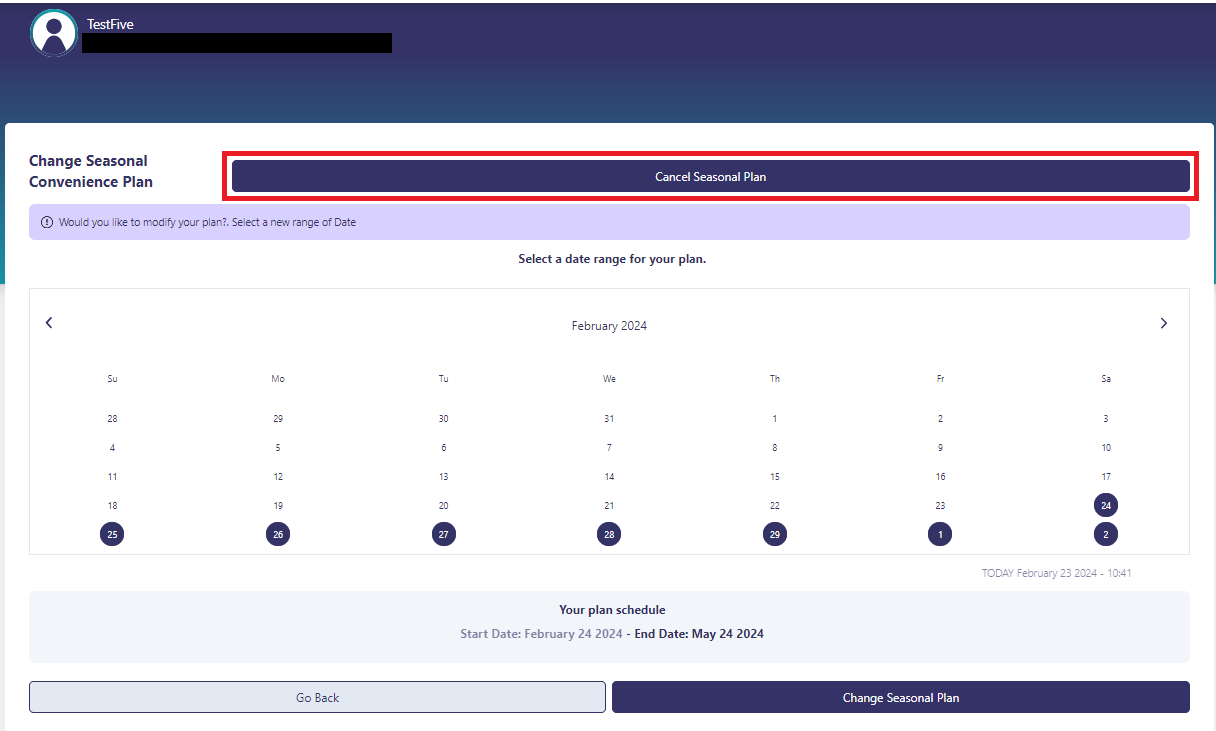 How can I place my account on the Seasonal Convenience Plan? Summit