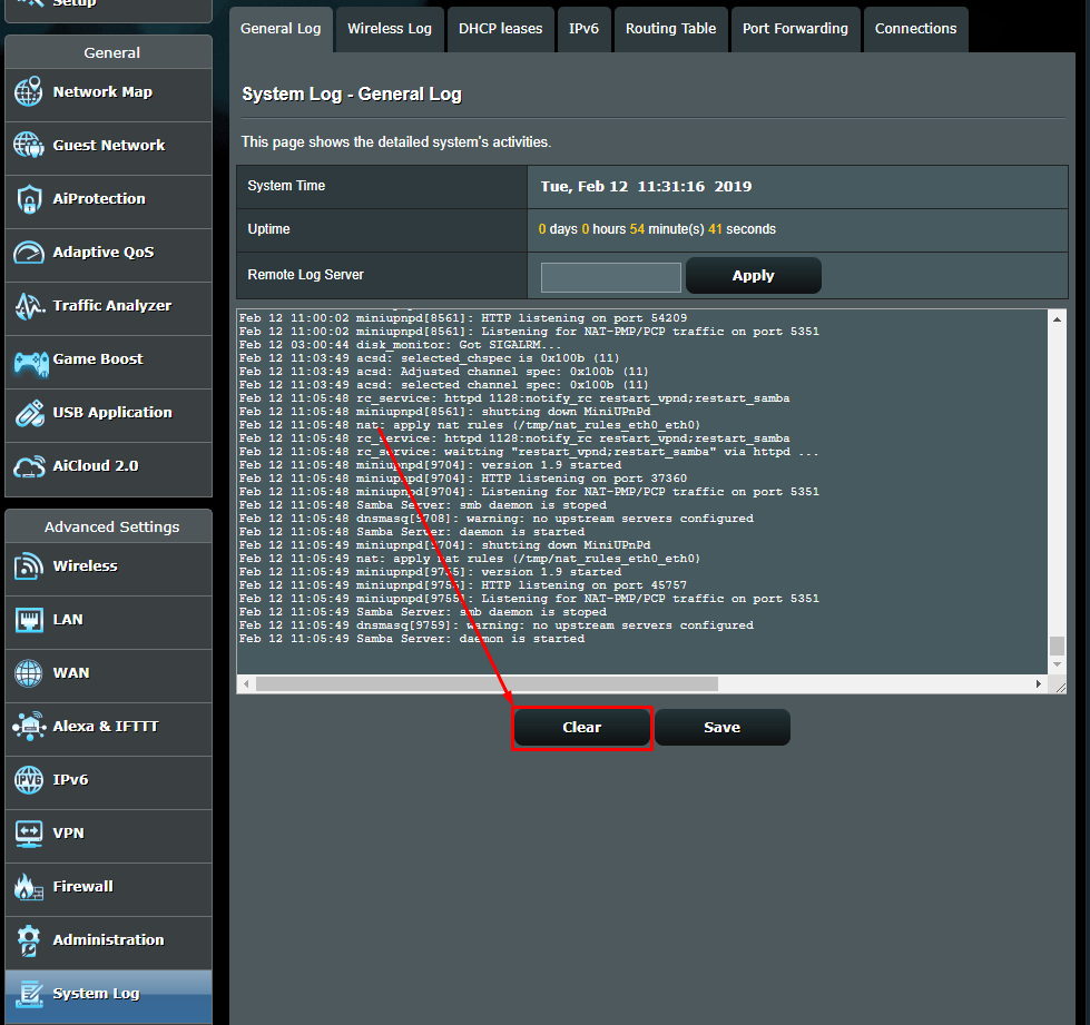 How to retrieve logs from an Asus router? Surfshark Customer Support