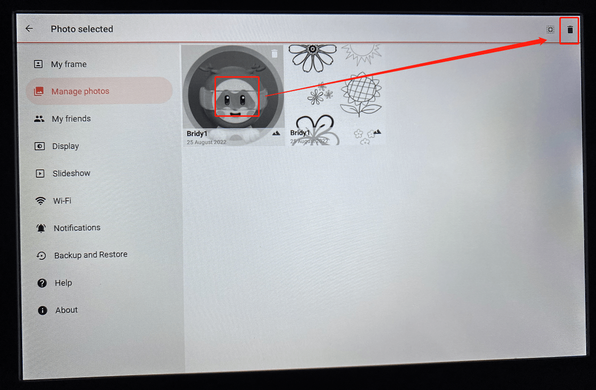 How to Delete Photos on Your Frame – SVANTTO