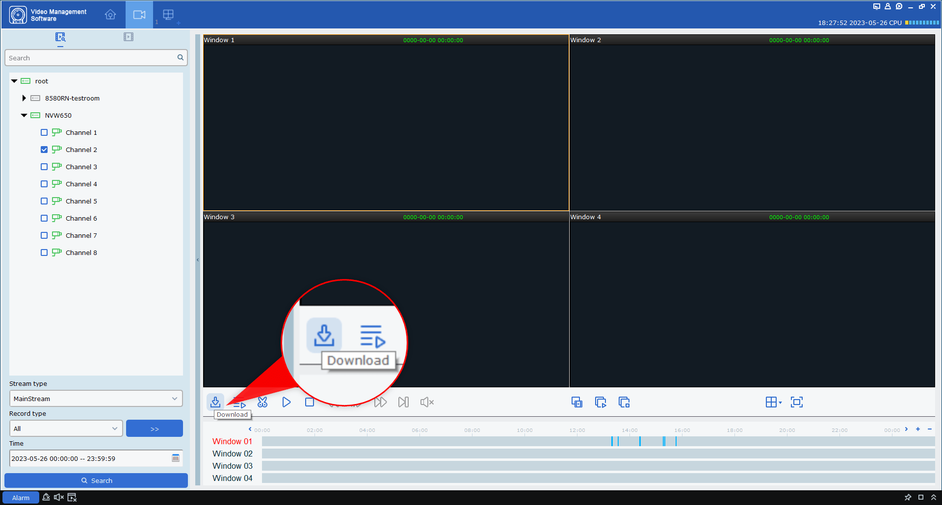Playback and export recordings on Swann Security VMS Swann