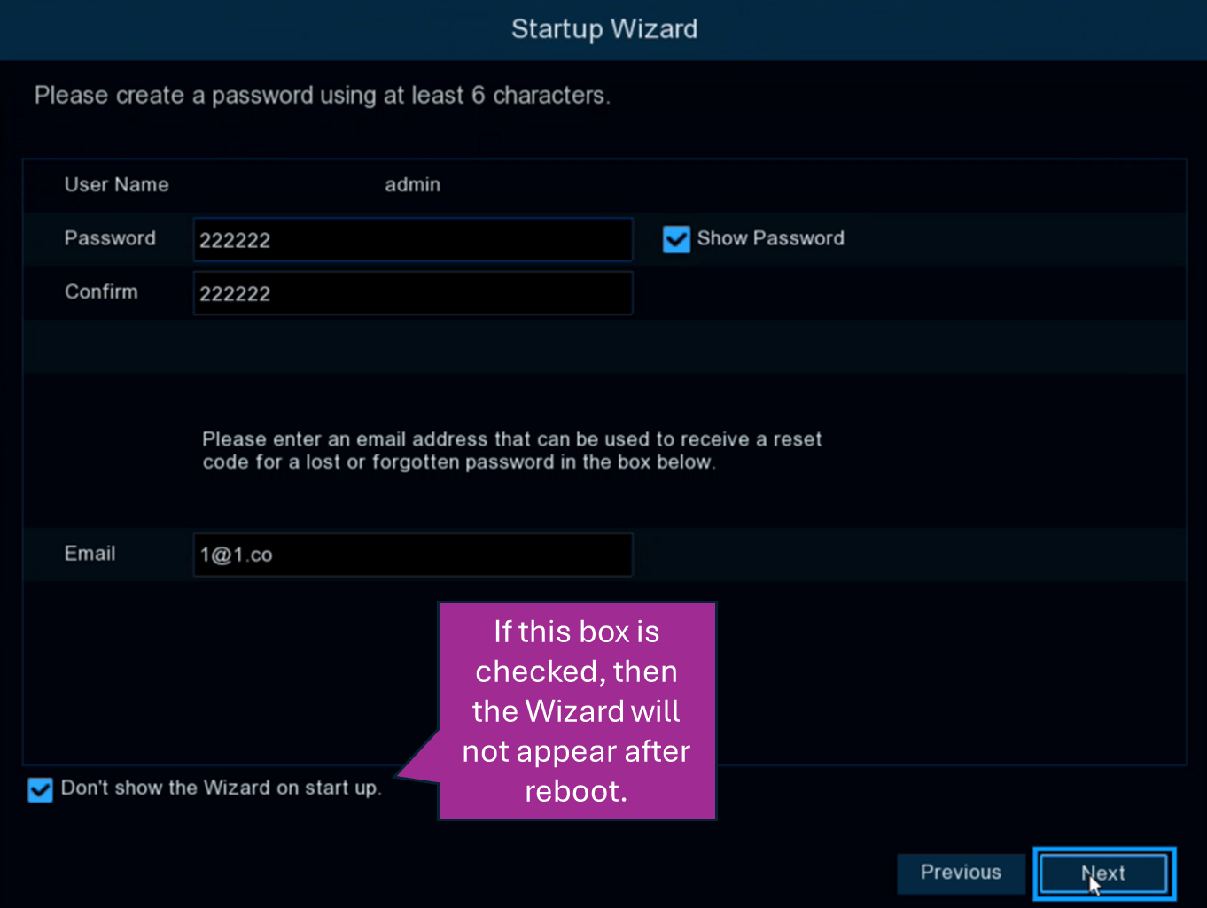 Why does the Startup Wizard keep coming up? Swann