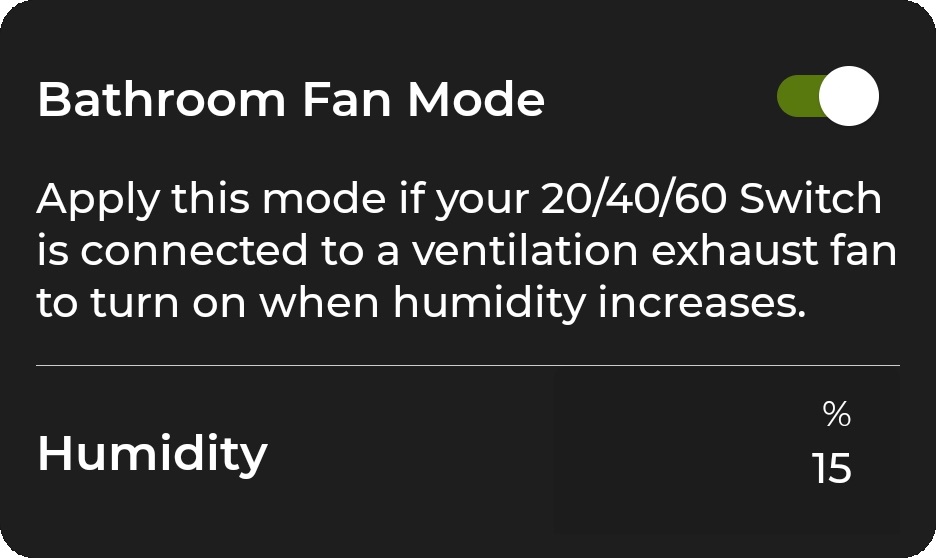 Bathroom fan mode Swidget