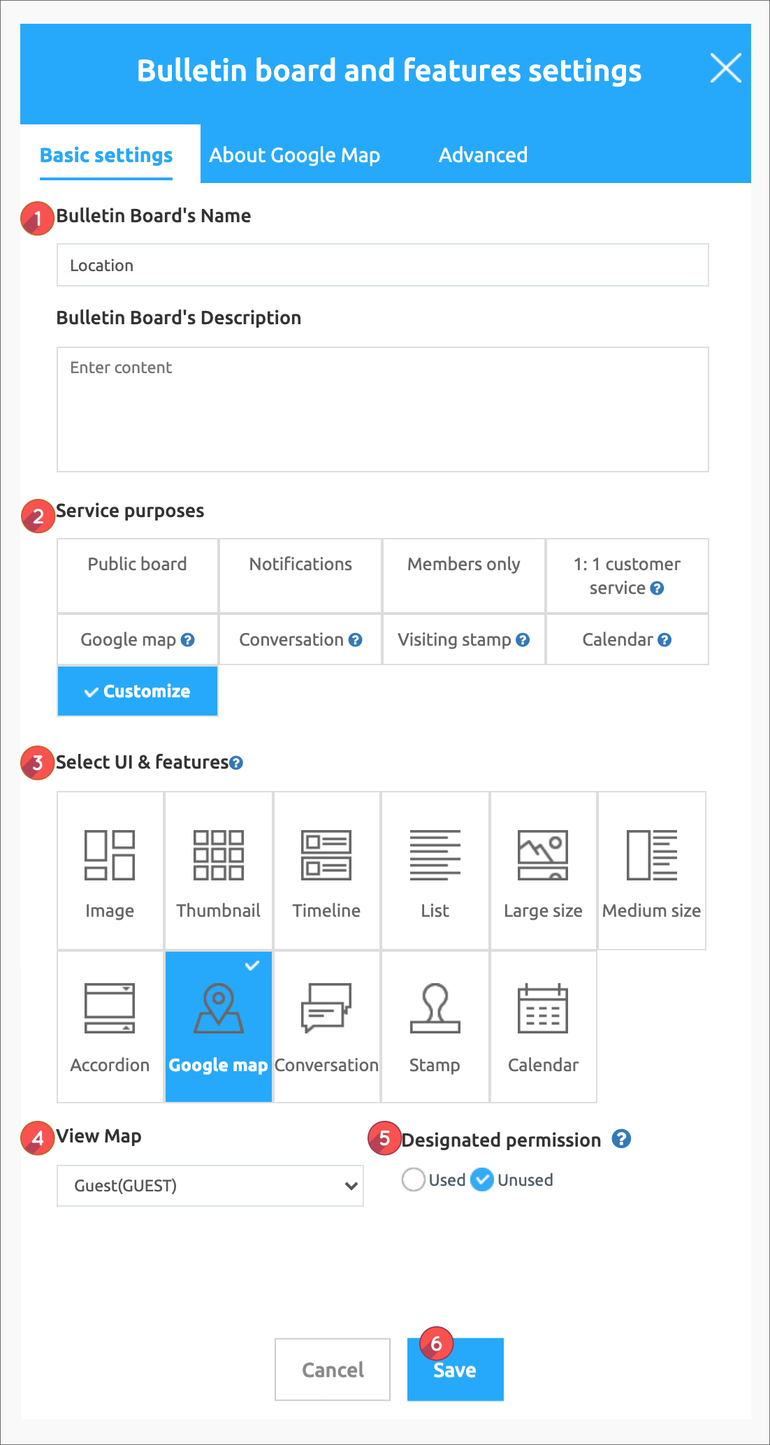 Google Map Bulletin Board Support