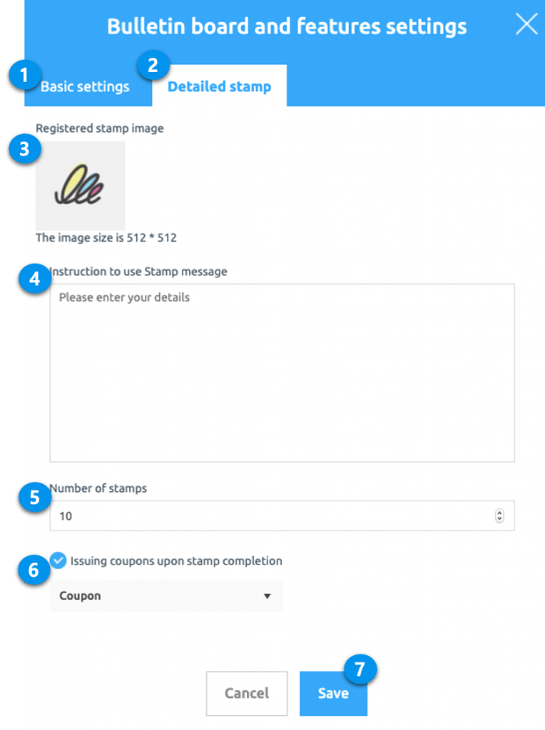 Stamp application Issue coupons upon completion of stamps Support