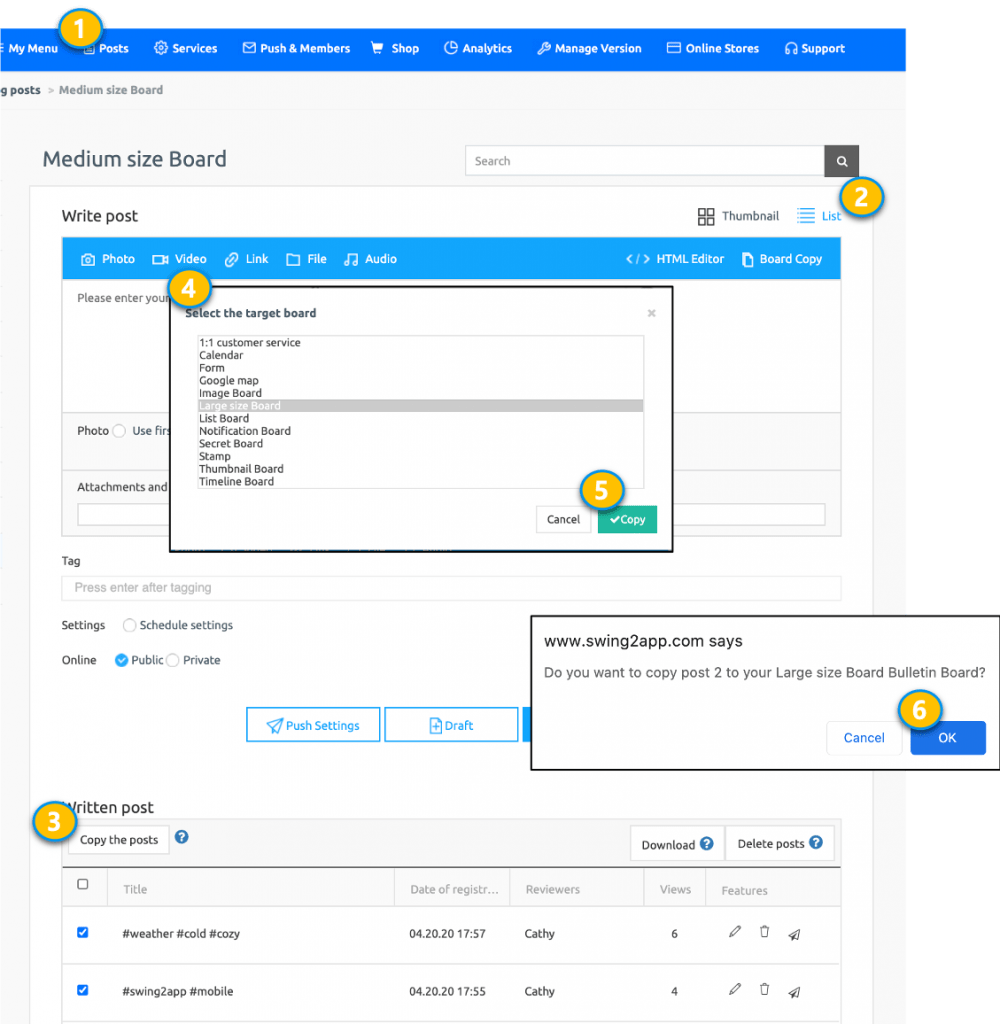 Post Management Options Support
