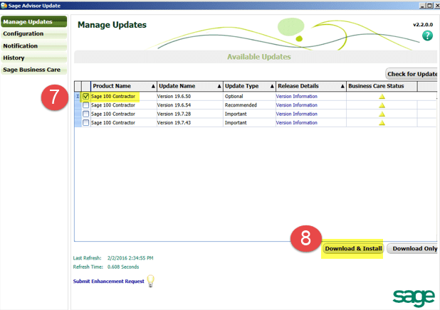 Updating Sage 100 Contractor Ticket System & Knowledgebase 1.888