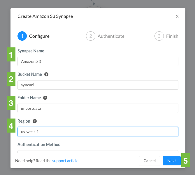 Amazon S3 Setup Syncari