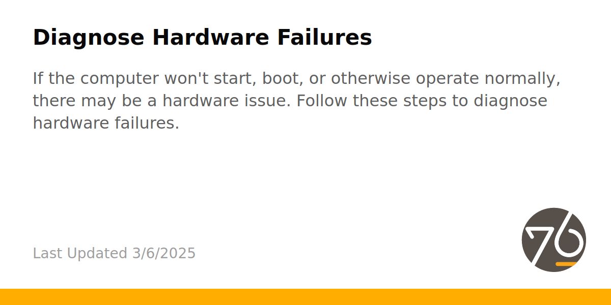 Diagnose Hardware Failures System76 Support