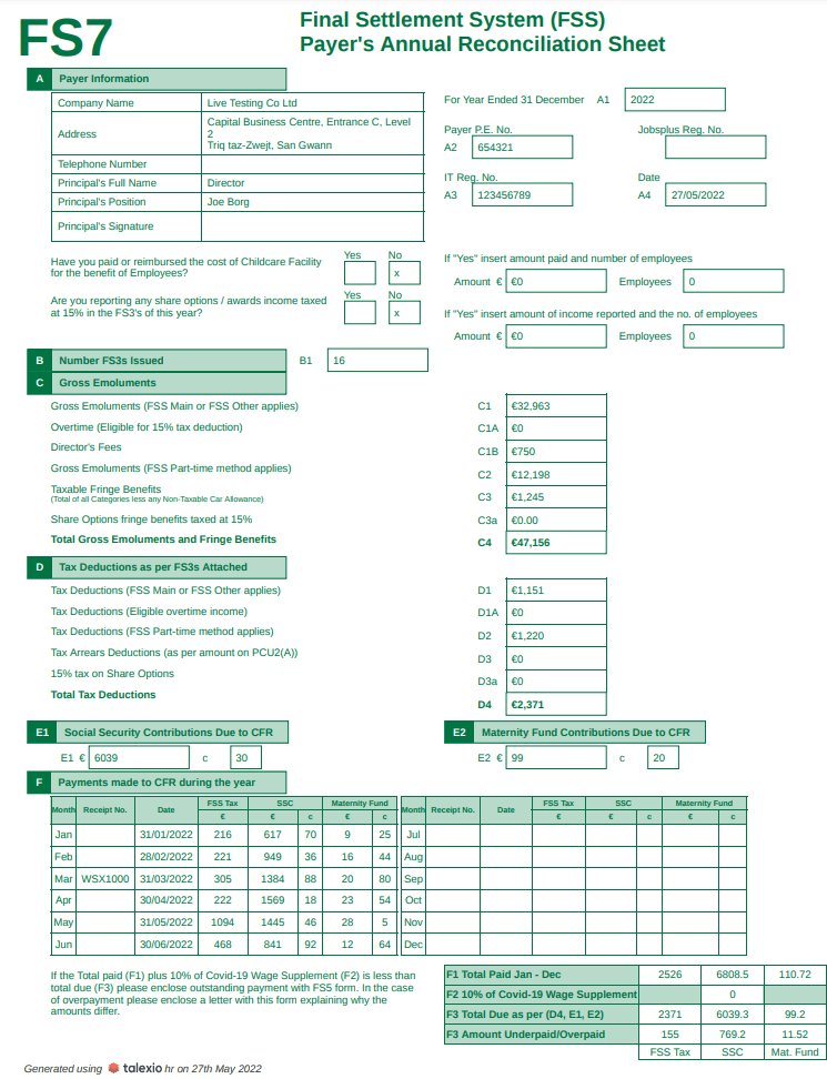 FSS Document Calculations Breakdown Talexio