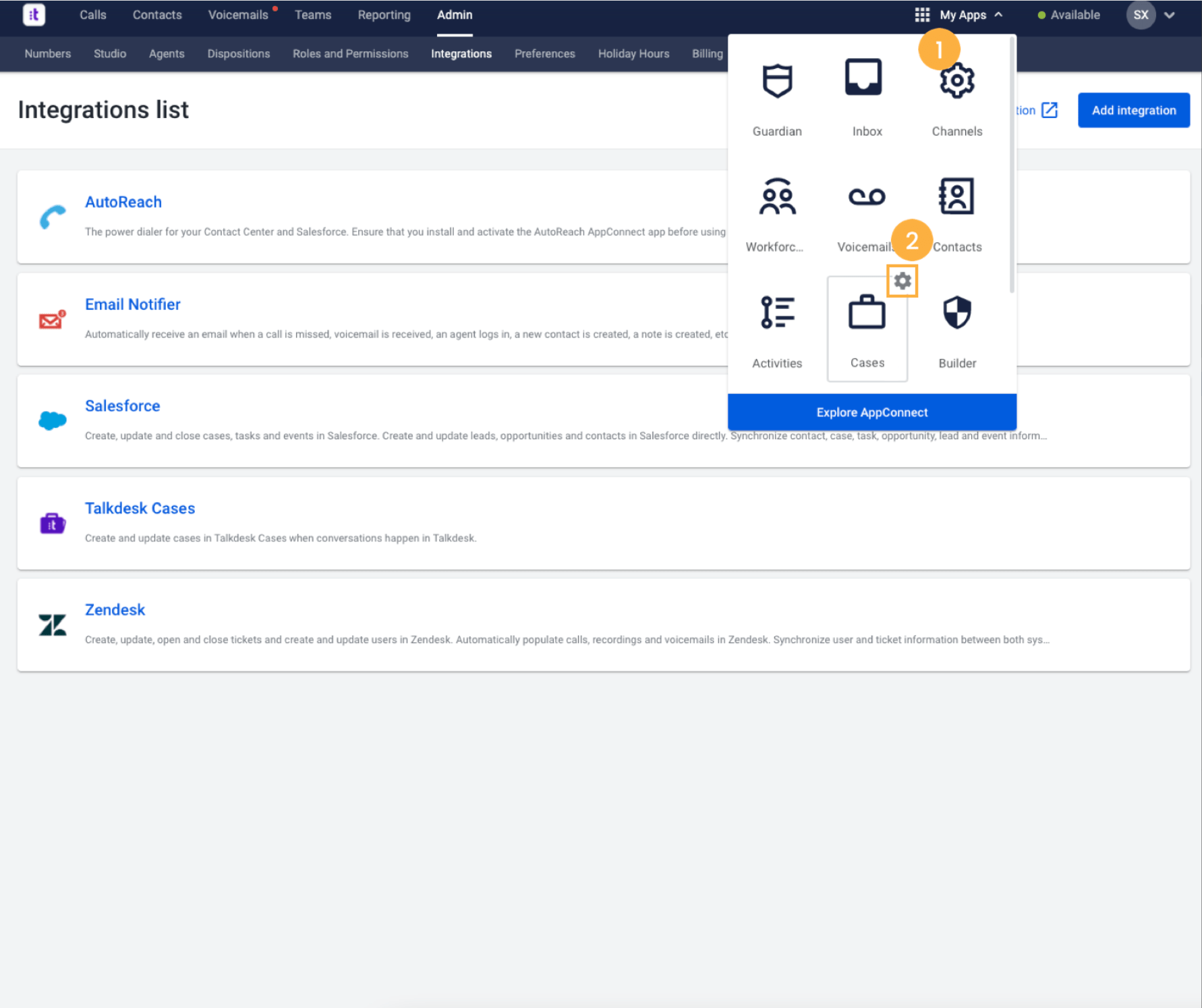 Configuring Talkdesk Cases Knowledge Base
