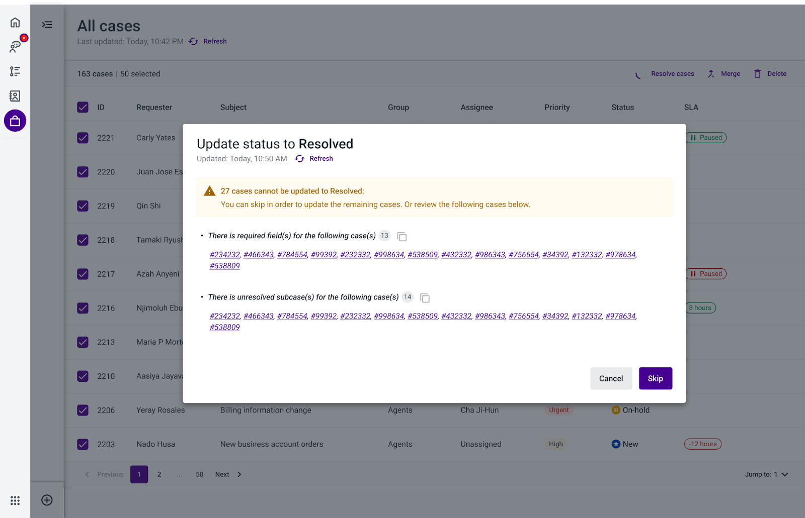 Resolving Cases in Bulk Knowledge Base
