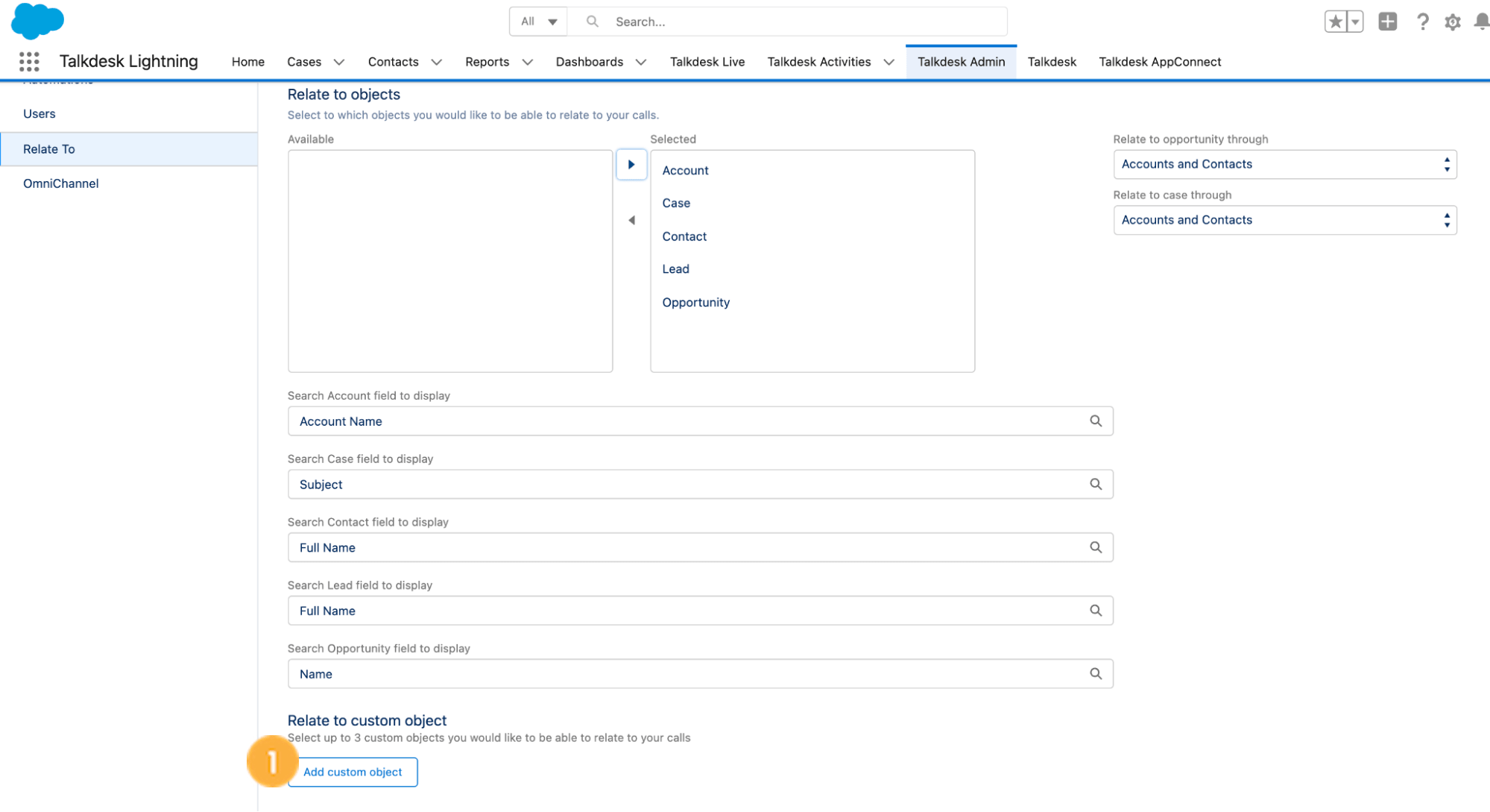 Automatic Relate To for Dialer Calls Knowledge Base