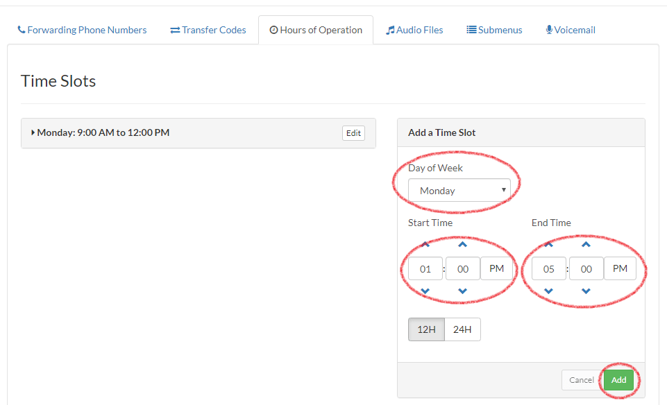 How to Add Multiple Time Slots to the Same Day Talkroute Support