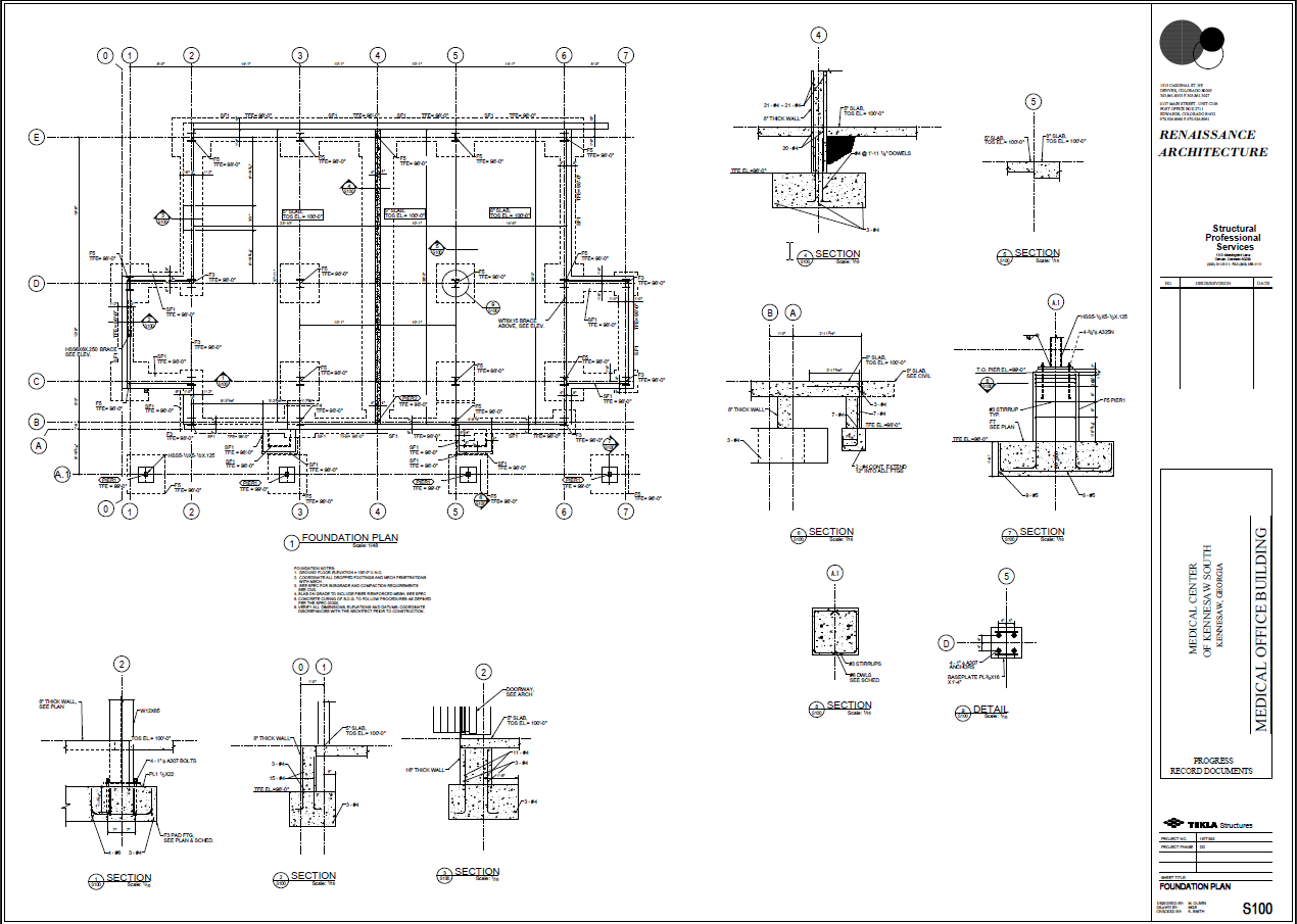 Example Foundation plan Tekla User Assistance