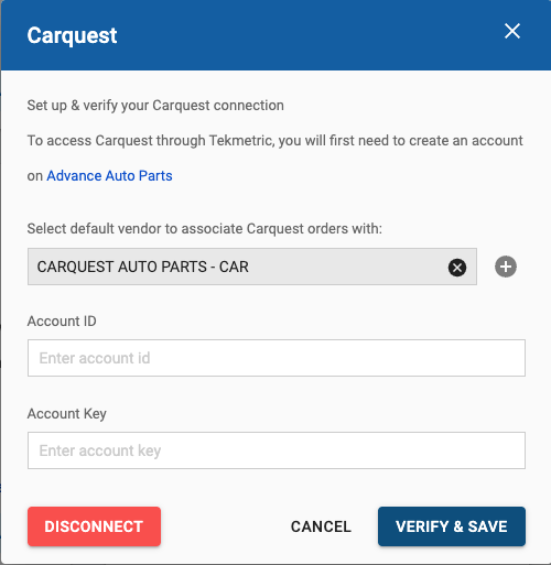 Carquest Integration Tekmetric