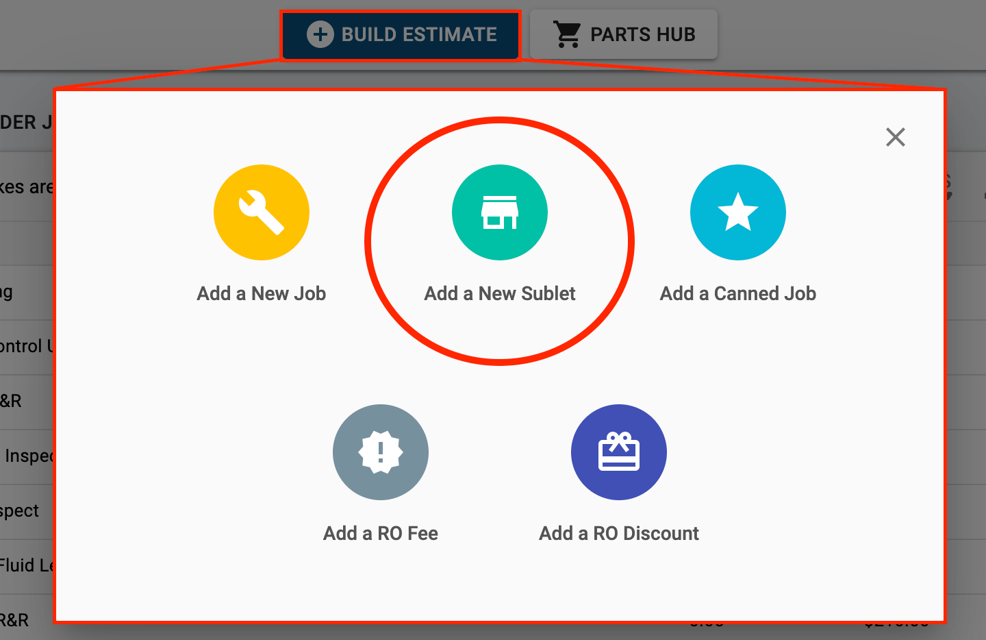 Sublet Workflow Tekmetric