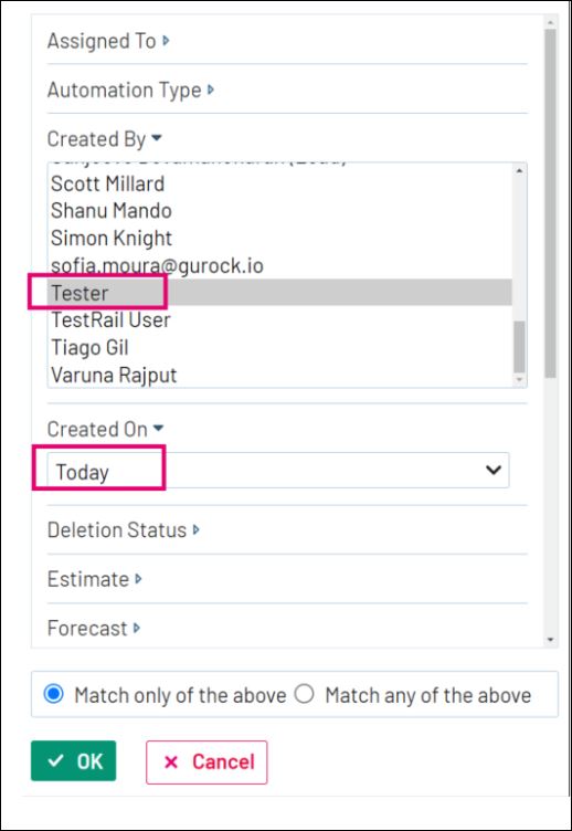 Filtering and sorting TestRail Support Center