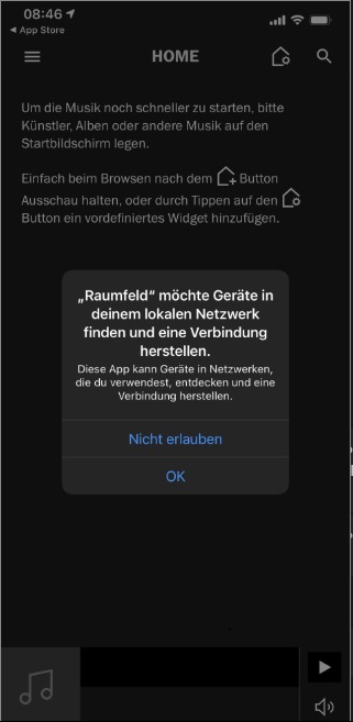 Teufel Raumfeld App auf iOS 14 oder höher: Checkliste, wenn Geräte