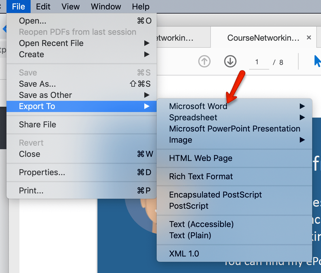 Save ePortfolio as PDF