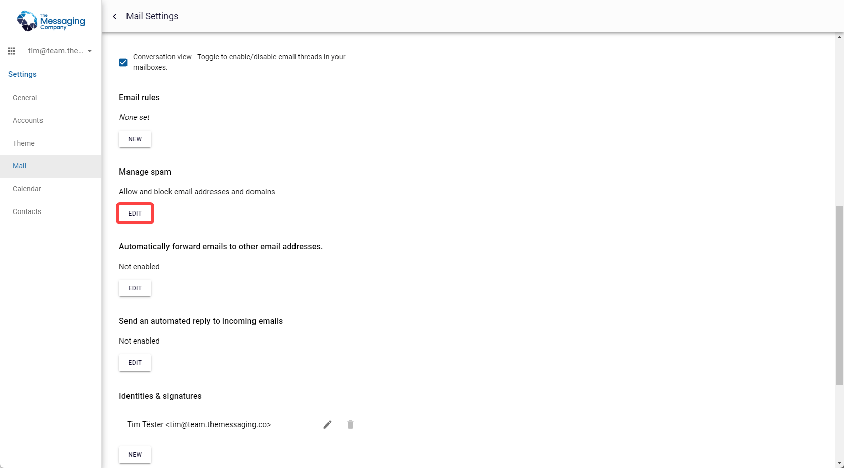 Managing allow / block lists The Messaging Company