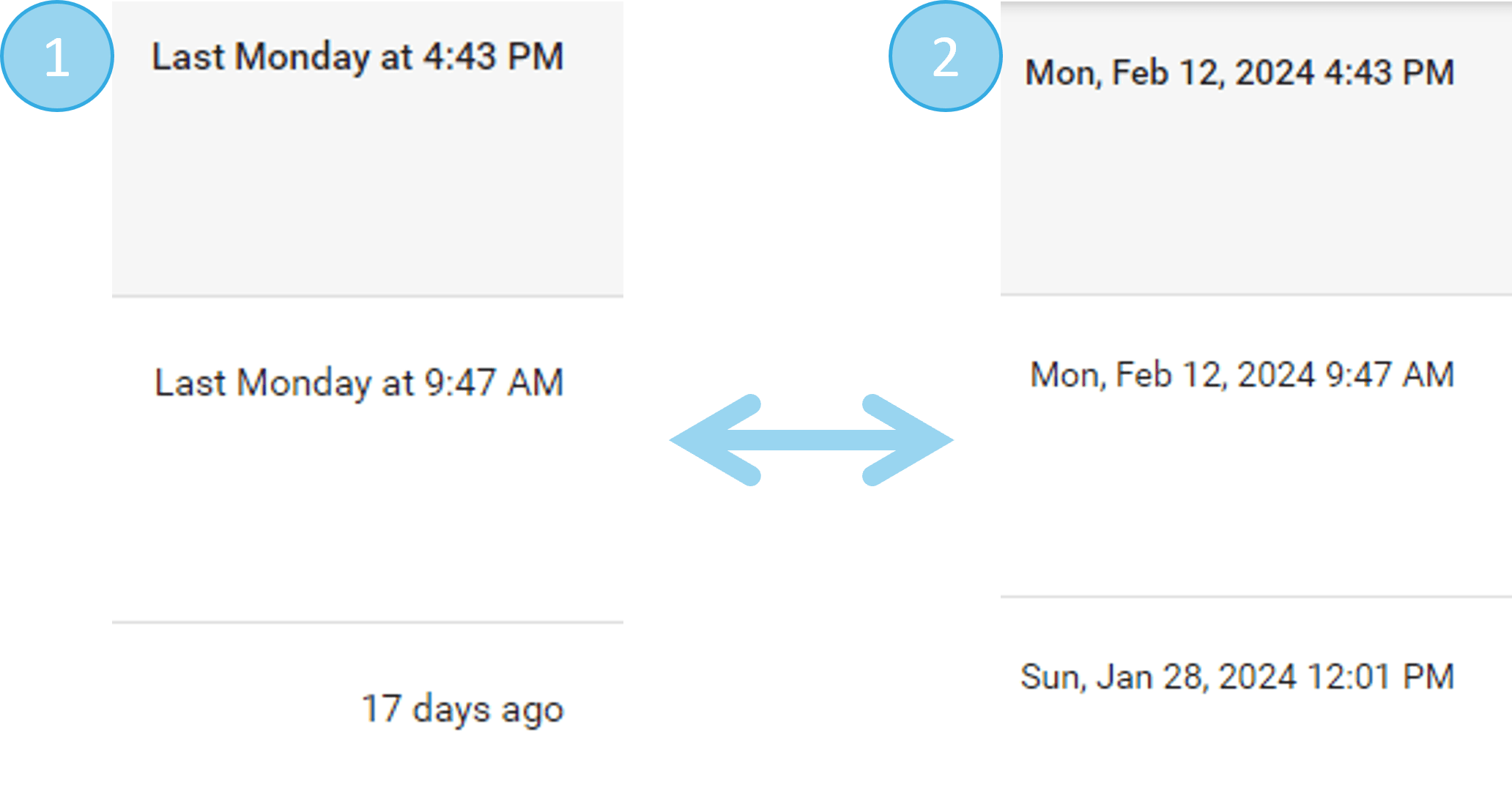 Date and time display settings The Messaging Company