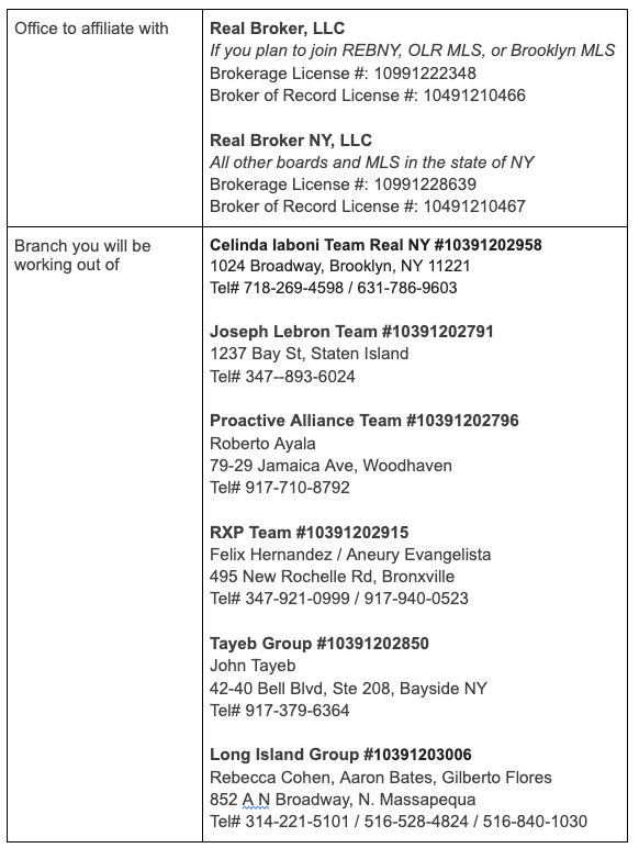 How do I transfer my New York license to Real? Real