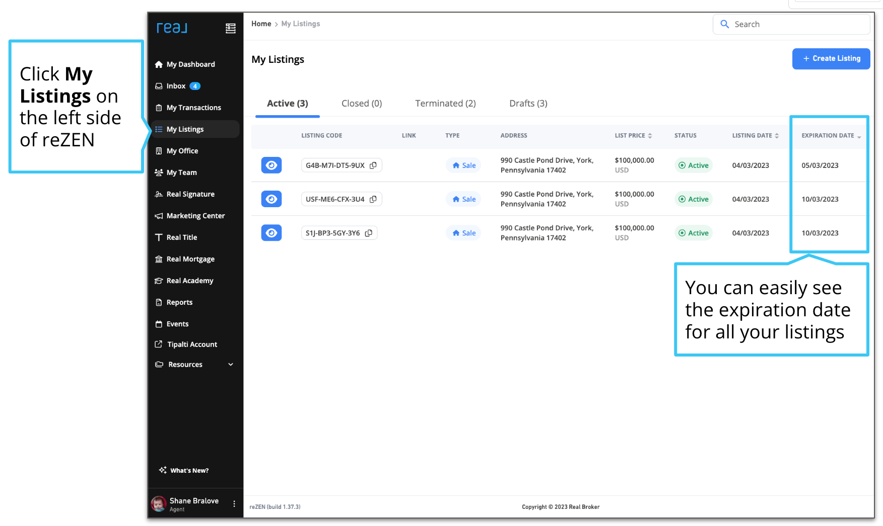 How to extend a listing Real