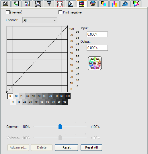 Job Properties Color Adjustment Tab SA International