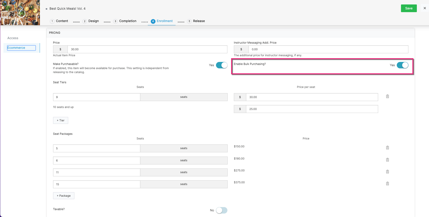 Setting Up Bulk Purchasing Thought Industries