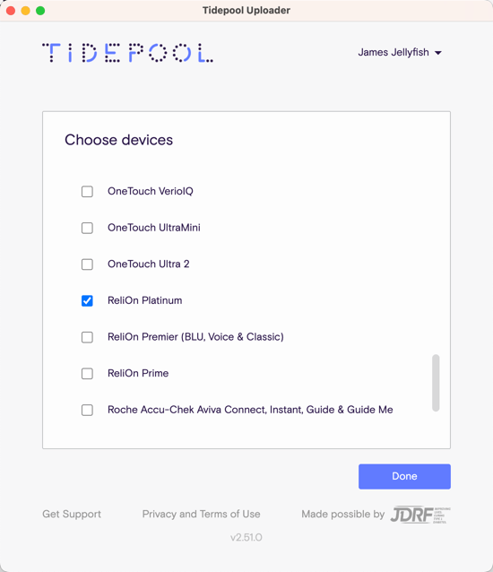 Uploading your ReliOn Platinum meter – Tidepool