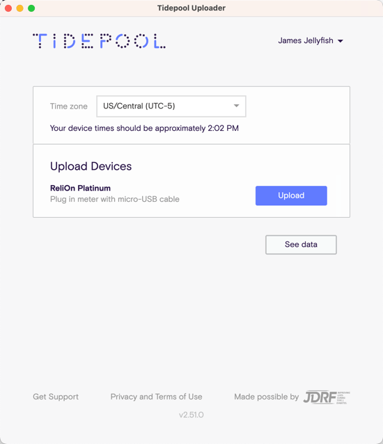 Uploading your ReliOn Platinum meter – Tidepool