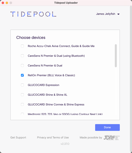 Uploading your ReliOn Premier BLU, Voice, or Classic meter – Tidepool