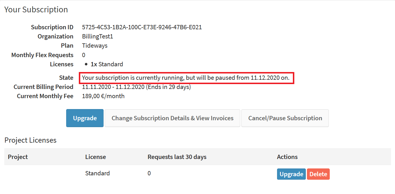 Pause Your Subscription :: Documentation