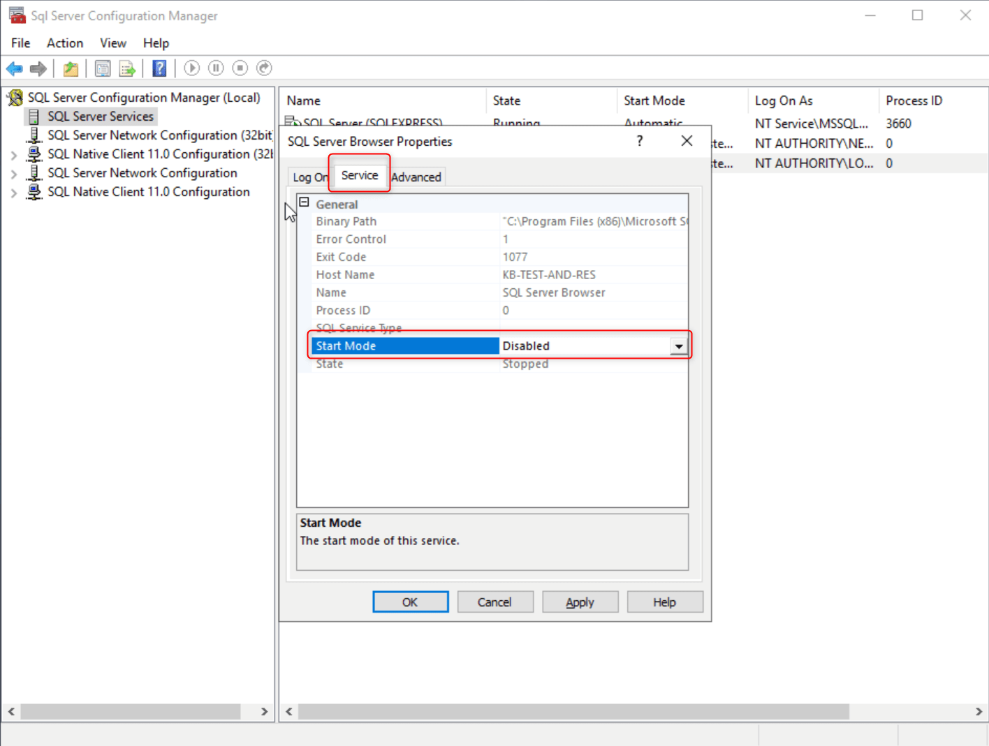 How to disable an Open Microsoft SQL Browser Tilaa Supportdesk