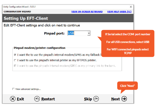 How to rerun Configuration Wizard on an Integrated Ingenico Move5000