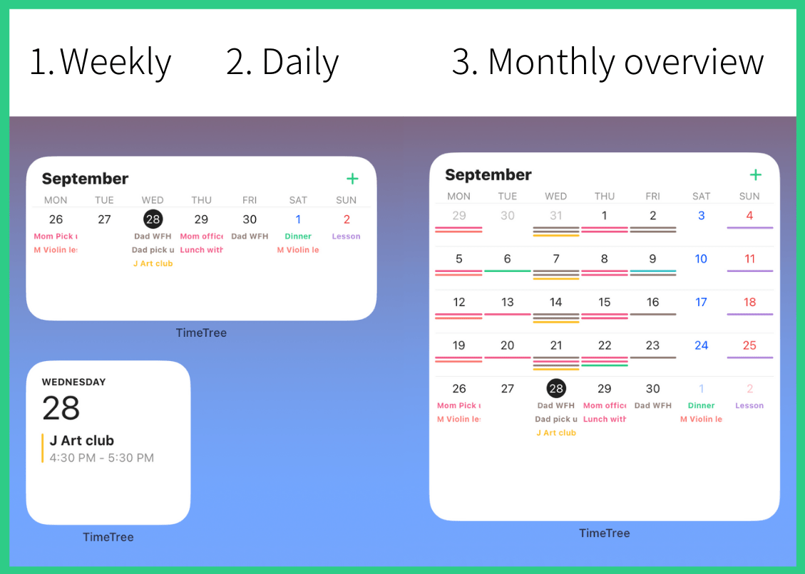 How to use Widgets (iOS) TimeTree Help