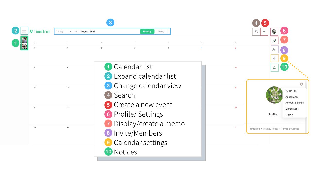 I want to know TimeTree Web functions – TimeTree Help