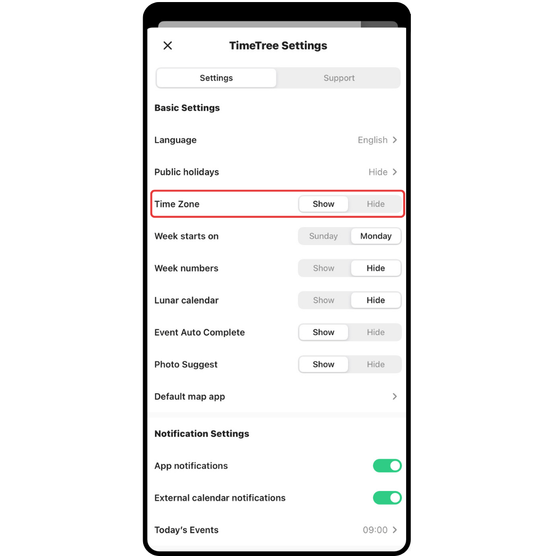Change Calendar Time Zone / Set Events in Other Time Zones TimeTree Help