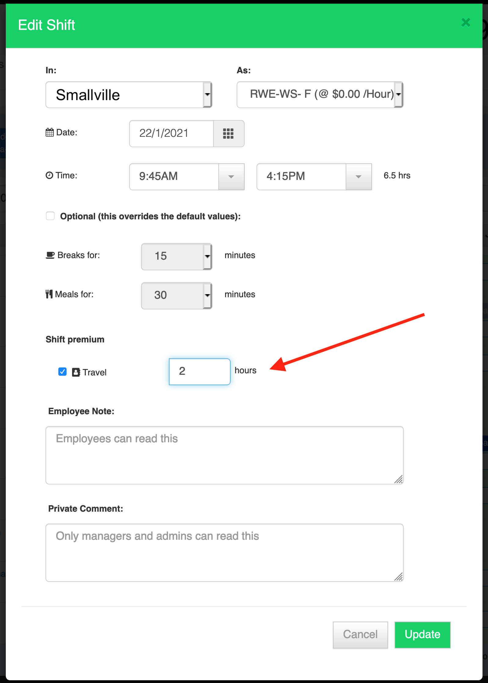 Adding and Viewing Role Shift Premiums TimeWellScheduled Support