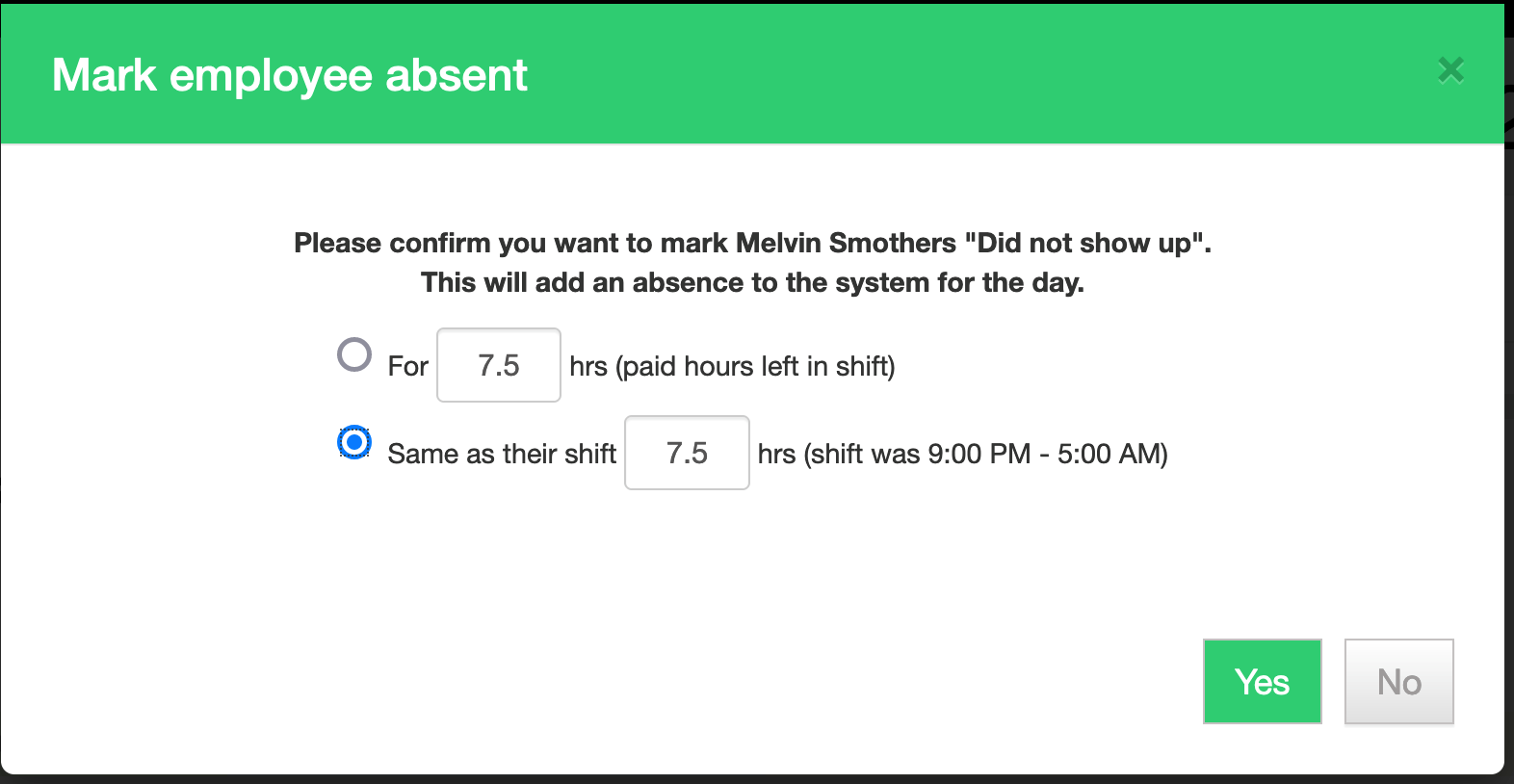 Overnight shifts and absences TimeWellScheduled Support Time and