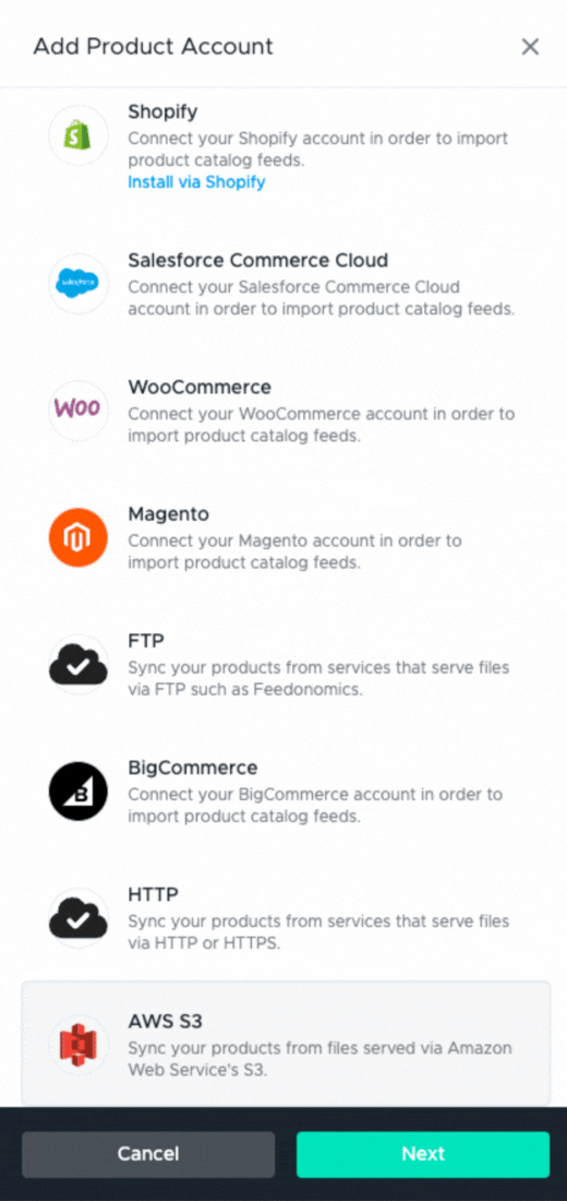 Product Feed AWS S3 TINT