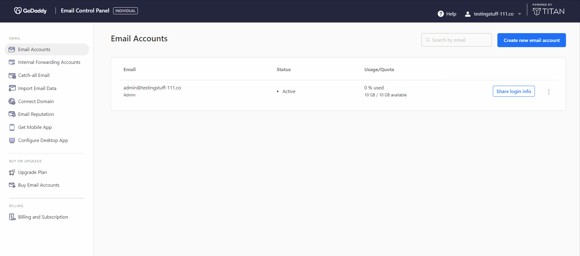 How to access your Titan Email Control Panel Via GoDaddy Dashboard Titan Mail