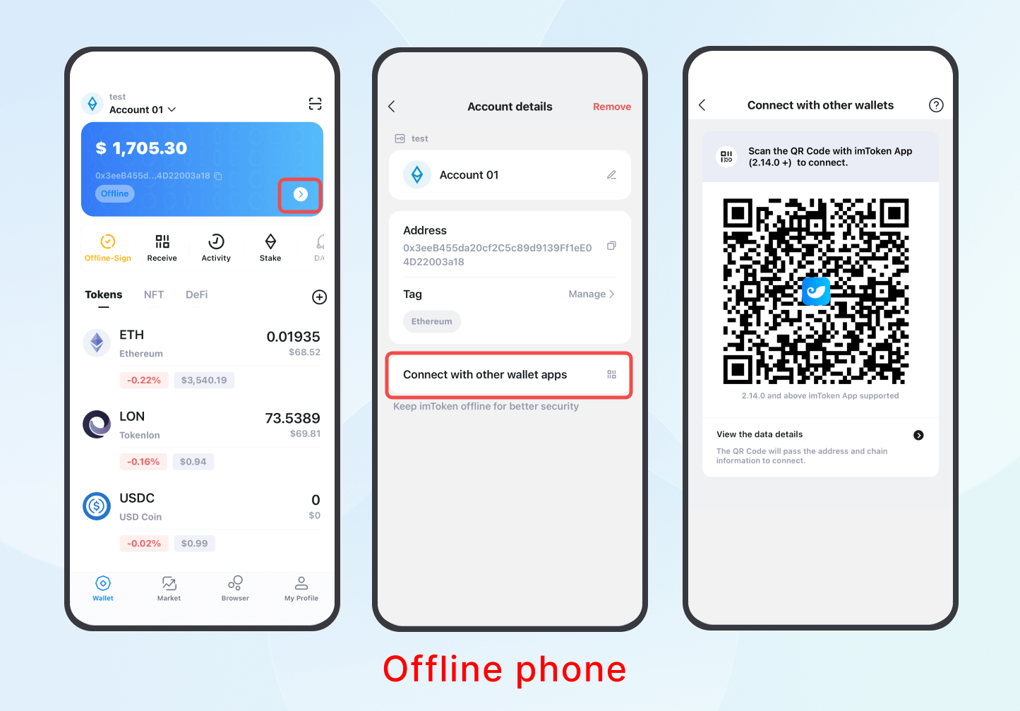 How to set up watchonly wallets via QRbased connection imToken