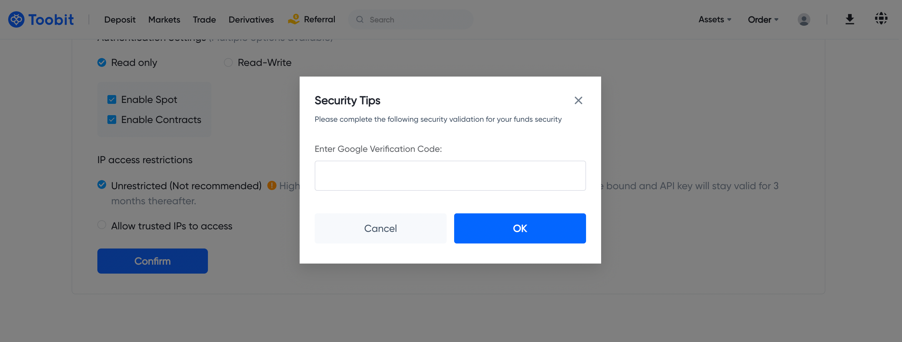 How to Create Your API Key Toobit