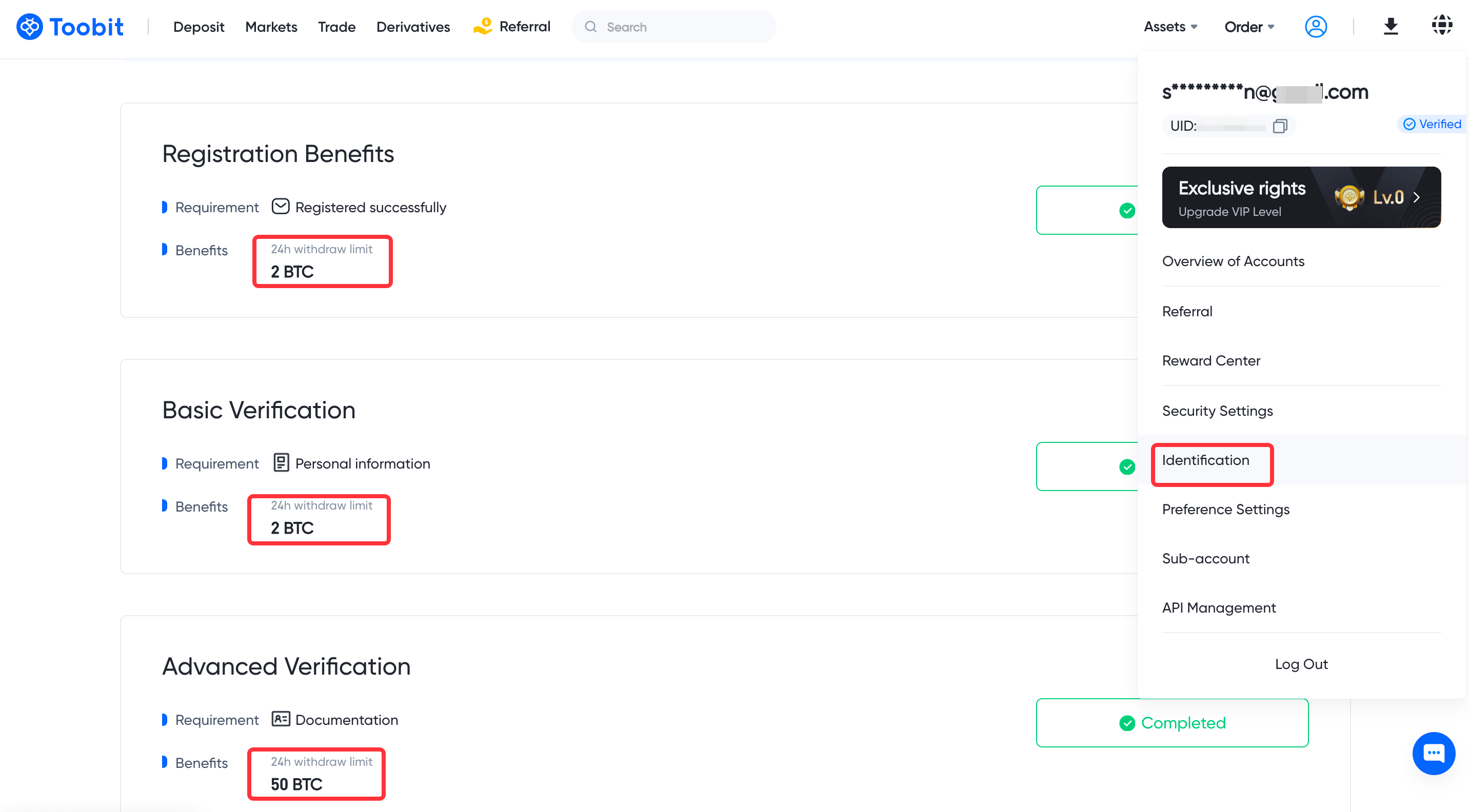 How do I check my withdrawal limit? Toobit